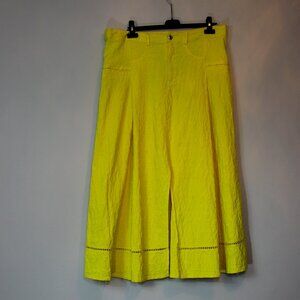 Oblique Creations yellow maxi designer open front skirts Made in Italy size L/XL
